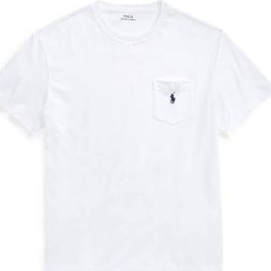 Ralph Lauren Boys White V Neck Pocket Tee